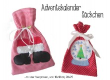 Stickdatei ITH - Adventskalender Säckchen Beutel